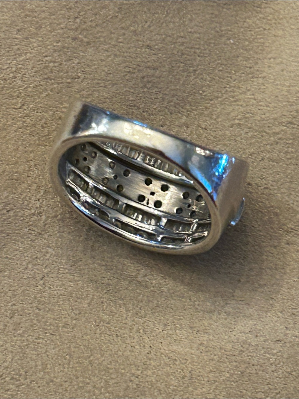 Ross-Simons 2.00ctw Baguette & Round Diamond 925 Silver Multi-Row Ring Size 10 - Picture 6 of 16